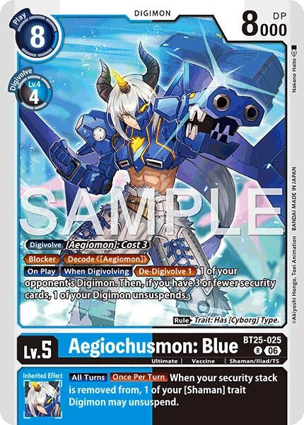 Image for Aegiochusmon: Blue [BT25-025 R] - Digimon Card Game