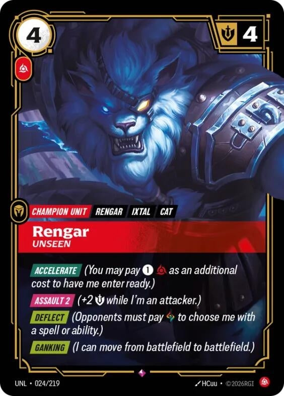 Image for Rengar - Unseen [024/219] - Riftbound: League of Legends Trading Card Game