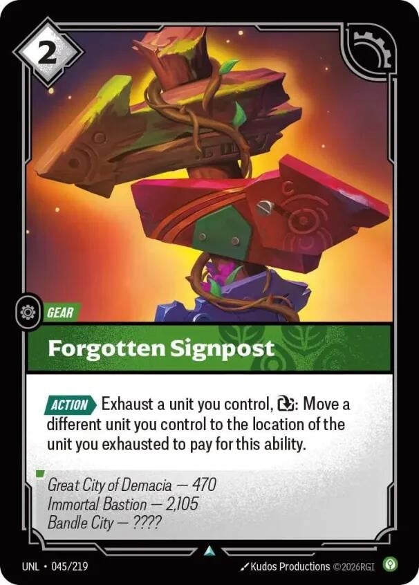 Image for Forgotten Signpost [045/219] - Riftbound: League of Legends Trading Card Game