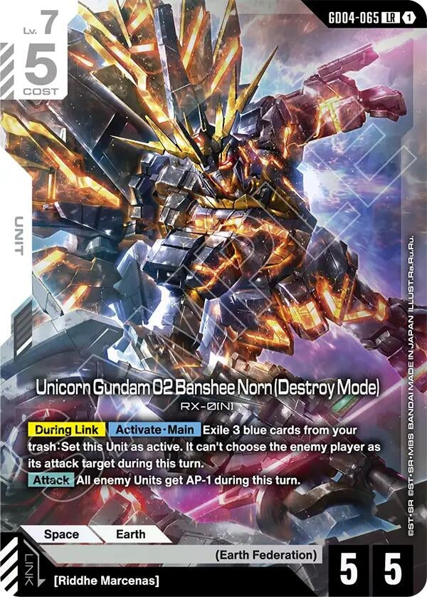Image for Unicorn Gundam 02 Banshee Norn (Destroy Mode) [GD04-065] - Gundam Card Game
