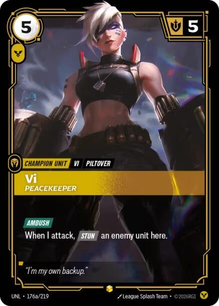 Image for Vi - Peacekeeper (Alternate Art) [176a/219] - Riftbound: League of Legends Trading Card Game