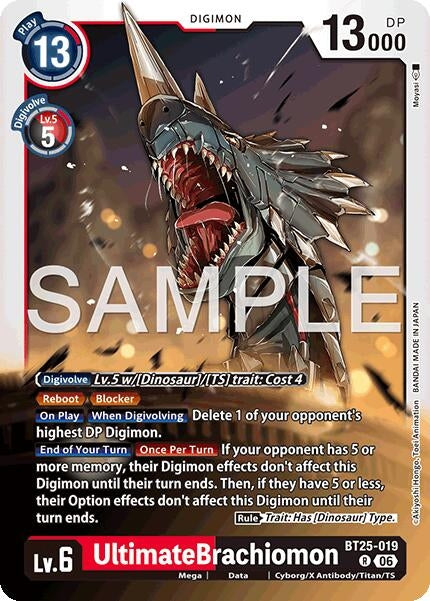 Image for UltimateBrachiomon [BT25-019 R] - Digimon Card Game