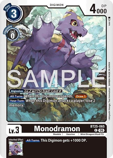 Image for Monodramon [BT25-065 C] - Digimon Card Game