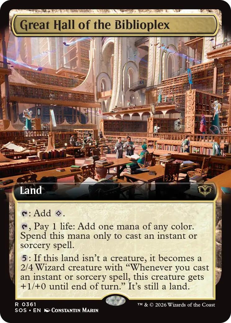 Image for Great Hall of the Biblioplex (Extended Art) [361] - Magic: The Gathering