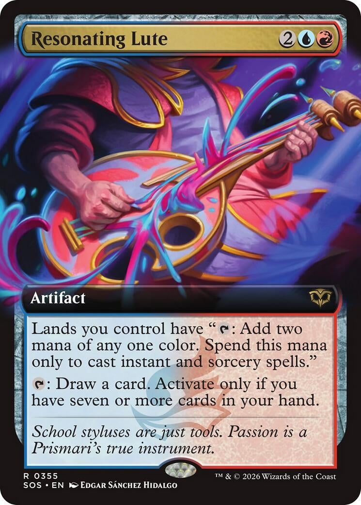 Image for Resonating Lute (Extended Art) [355] - Magic: The Gathering