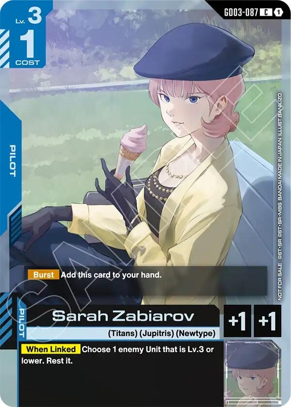 Image for Sarah Zabiarov (Store Tournament Participant Pack 04) [GD03-087] - Gundam Card Game