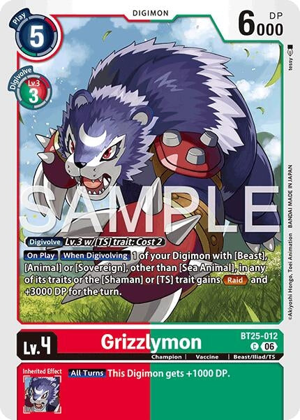 Image for Grizzlymon - BT25-012 [BT25-012 C] - Digimon Card Game