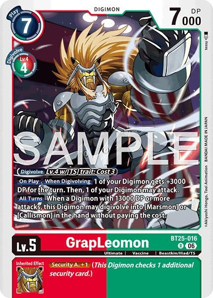 Image for GrapLeomon [BT25-016 R] - Digimon Card Game