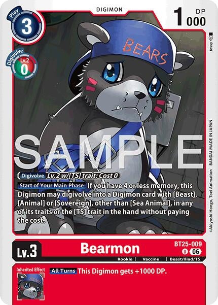 Image for Bearmon - BT25-009 [BT25-009 U] - Digimon Card Game