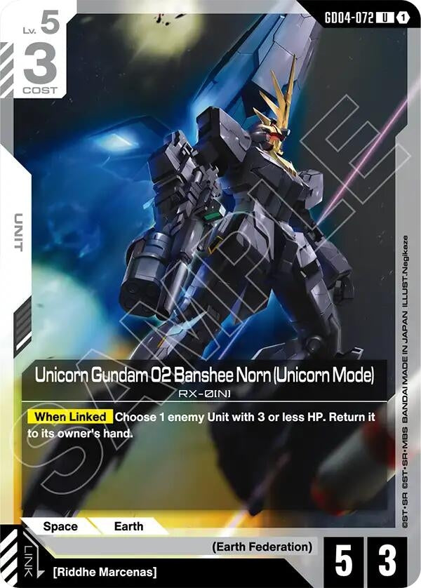 Image for Unicorn Gundam 02 Banshee Norn (Unicorn Mode) [GD04-072] - Gundam Card Game
