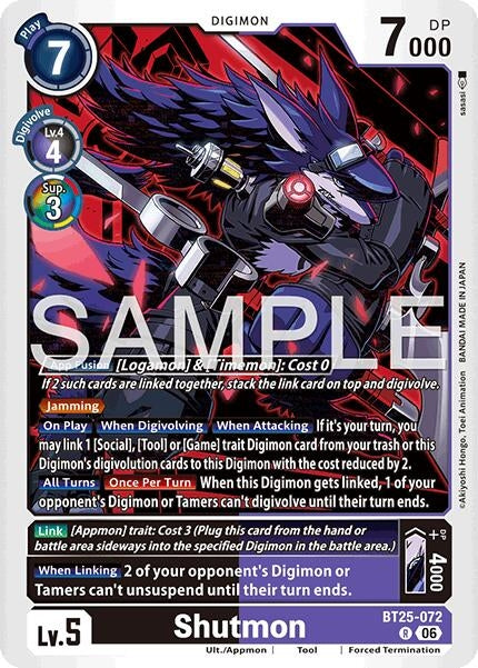 Image for Shutmon [BT25-072 R] - Digimon Card Game