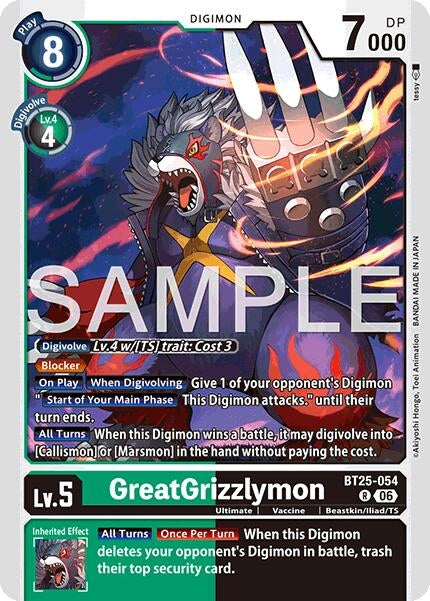 Image for GreatGrizzlymon [BT25-054 R] - Digimon Card Game
