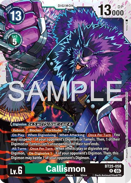 Image for Callismon [BT25-058 R] - Digimon Card Game