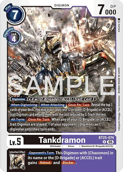 Image for Tankdramon [BT25-074 R] - Digimon Card Game