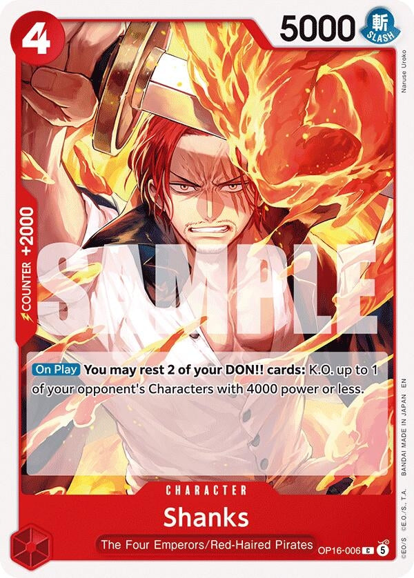 Image for Shanks [OP16-006] - One Piece Card Game
