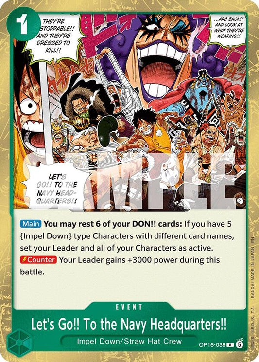 Image for Let's Go!! To the Navy Headquarters.. [OP16-038] - One Piece Card Game