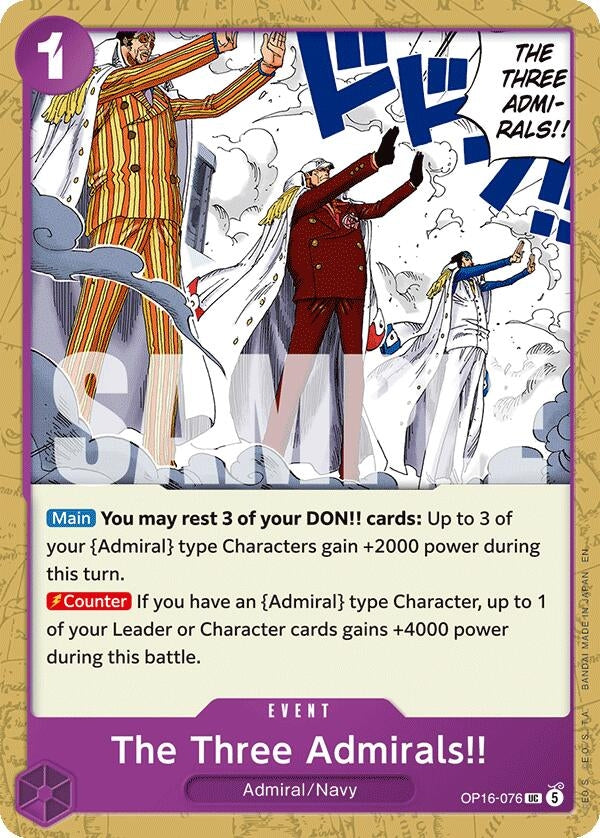 Image for The Three Admirals!! [OP16-076] - One Piece Card Game