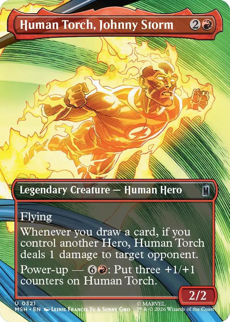 Image for Human Torch, Johnny Storm (Borderless) [321] - Magic: The Gathering