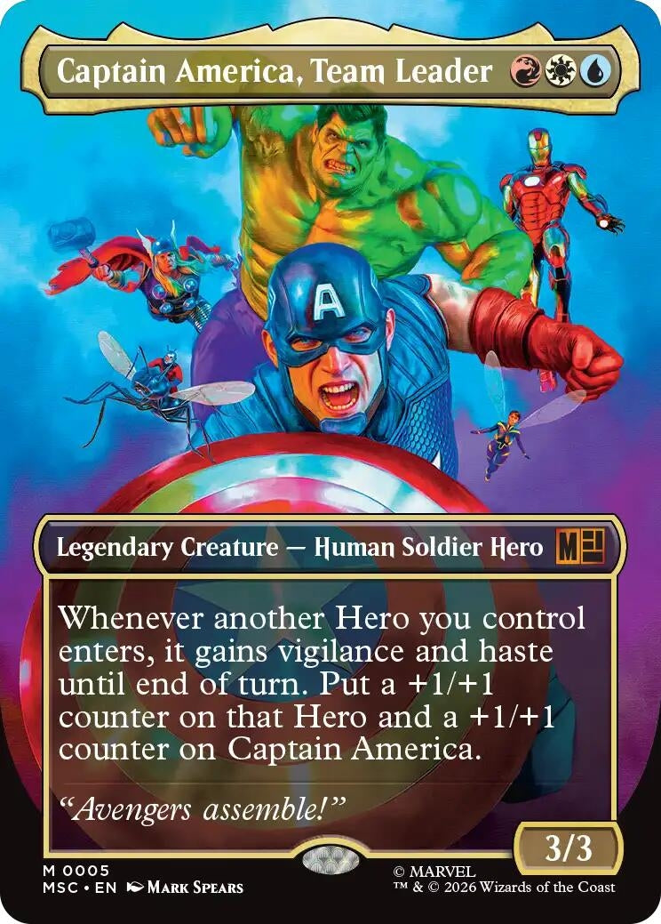 Image for Captain America, Team Leader (Borderless) [5] - Magic: The Gathering