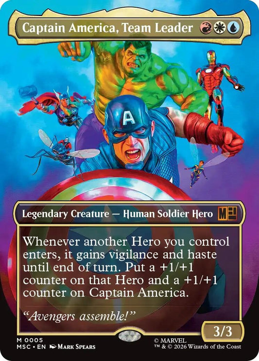 Image for Captain America, Team Leader (Borderless) [5] - Magic: The Gathering