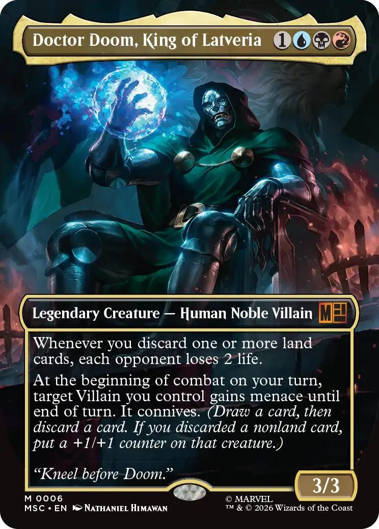 Image for Doctor Doom, King of Latveria (Borderless) [6] - Magic: The Gathering