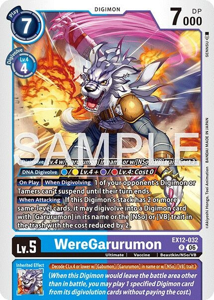 Image for WereGarurumon [EX12-032 R] - Digimon Card Game