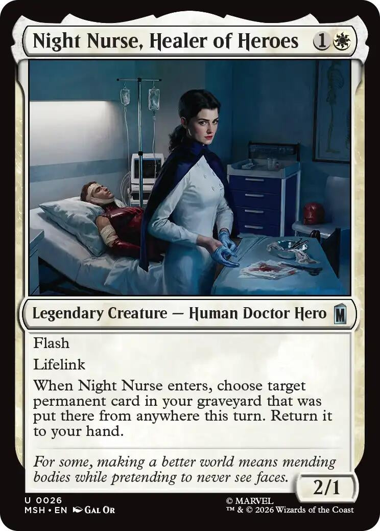 Image for Night Nurse, Healer of Heroes [26] - Magic: The Gathering