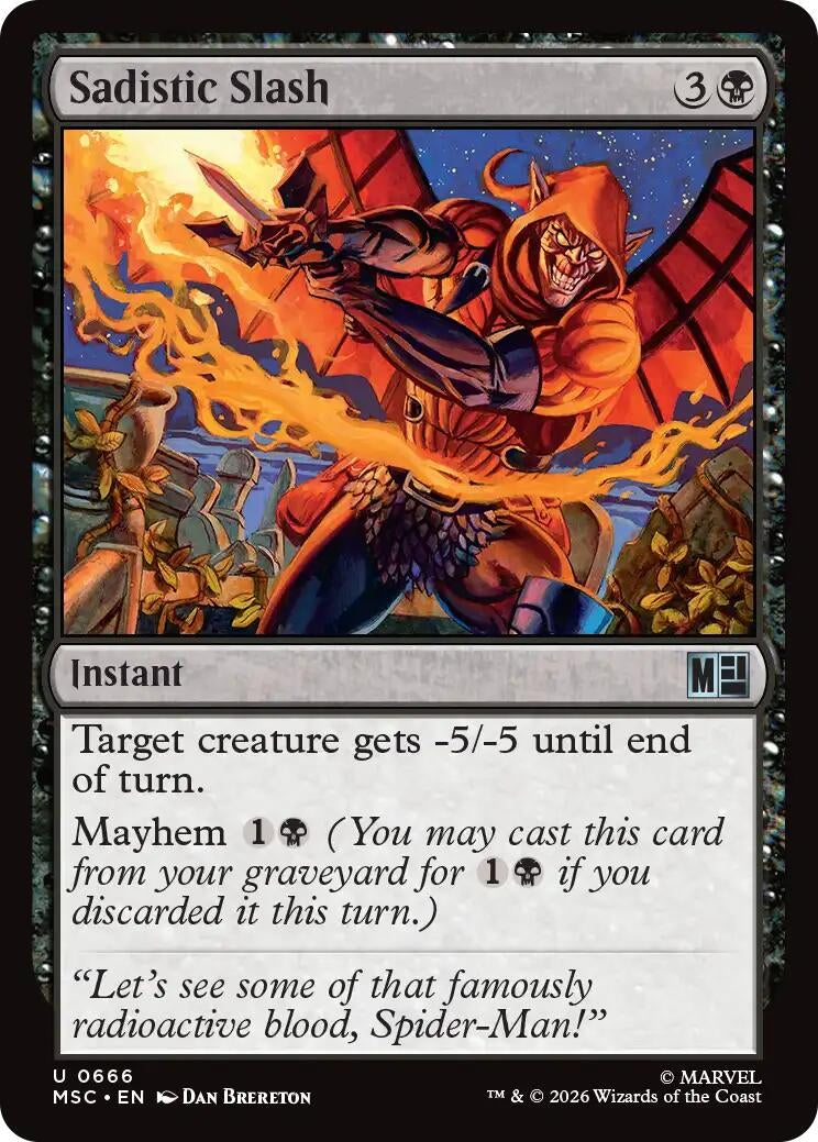 Image for Sadistic Slash [666] - Magic: The Gathering