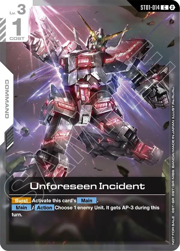 Image for Unforeseen Incident (World Championship Regionals 26-27 Season 1) [ST01-014] (GCG-PR) - Gundam Card Game