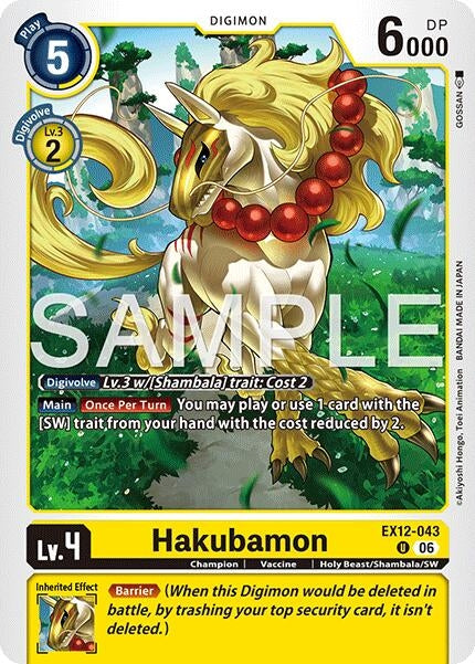 Image for Hakubamon [EX12-043 U] - Digimon Card Game