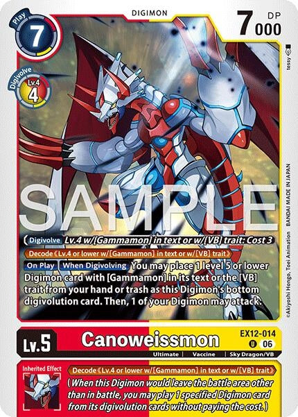 Image for Canoweissmon [EX12-014 U] - Digimon Card Game