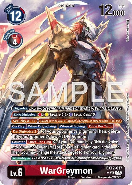 Image for WarGreymon (Alternate Art) [EX12-017 SR] - Digimon Card Game