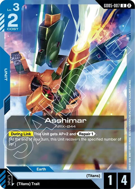 Image for Asshimar [GD05-007] (GD05) - Gundam Card Game
