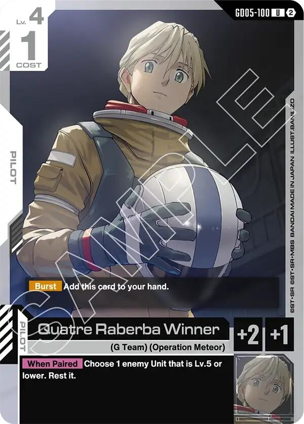Image for Quatre Raberba Winner [GD05-100] (GD05) - Gundam Card Game