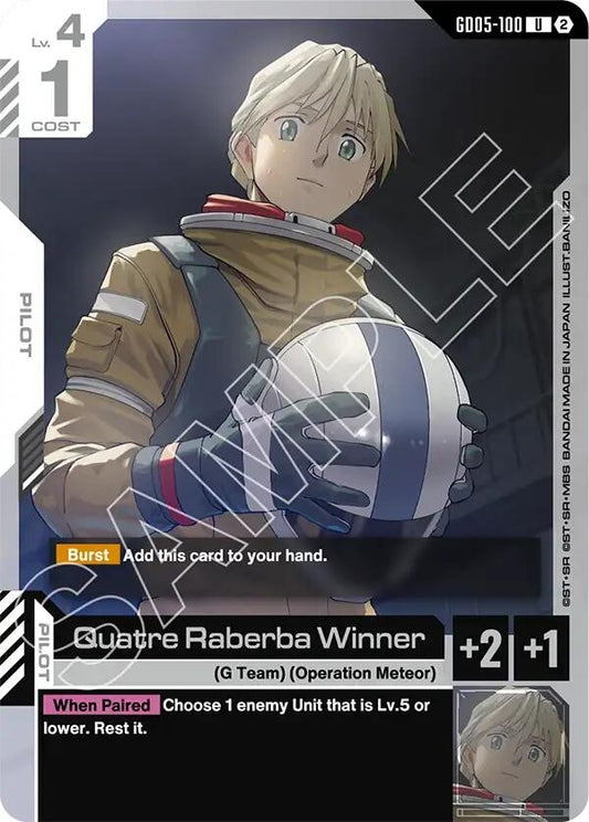 Image for Quatre Raberba Winner [GD05-100] (GD05) - Gundam Card Game