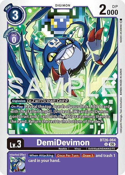 Image for DemiDevimon [BT26-064 U] (BT-26) - Digimon Card Game