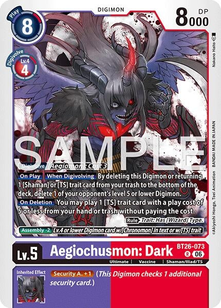 Image for Aegiochusmon: Dark [BT26-073 R] (BT-26) - Digimon Card Game