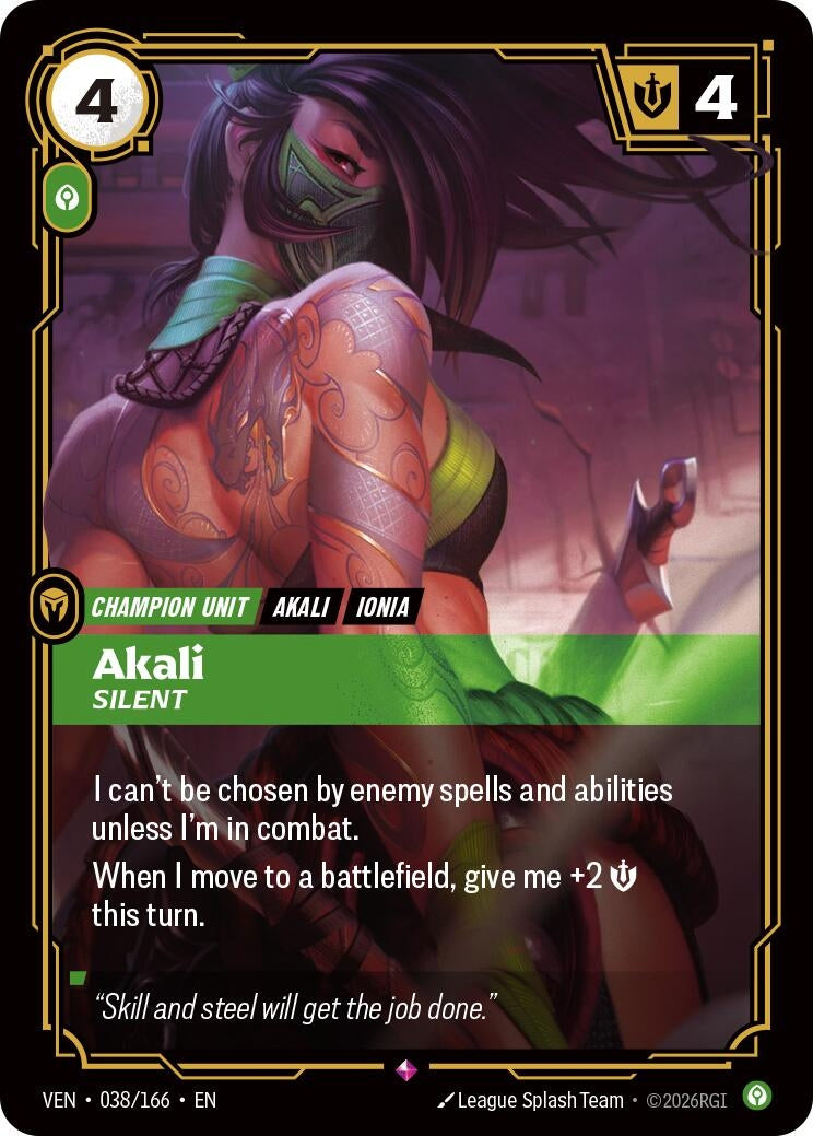 Image for Akali, Silent [038/166] (VEN) - Riftbound: League of Legends Trading Card Game