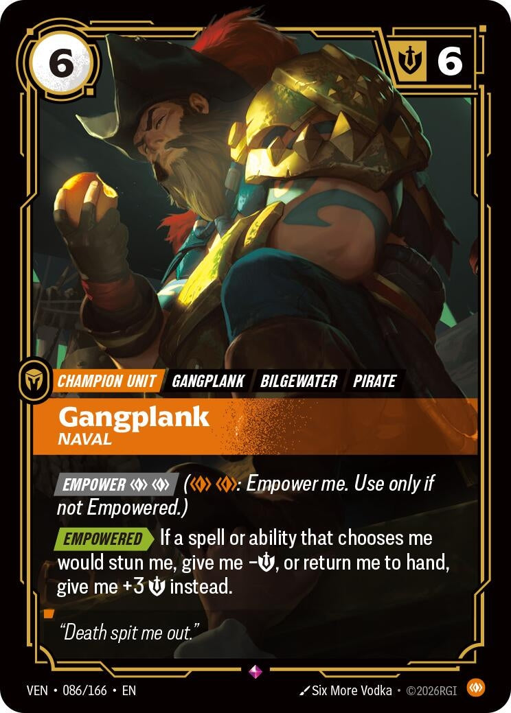 Image for Gangplank, Naval [086/166] (VEN) - Riftbound: League of Legends Trading Card Game