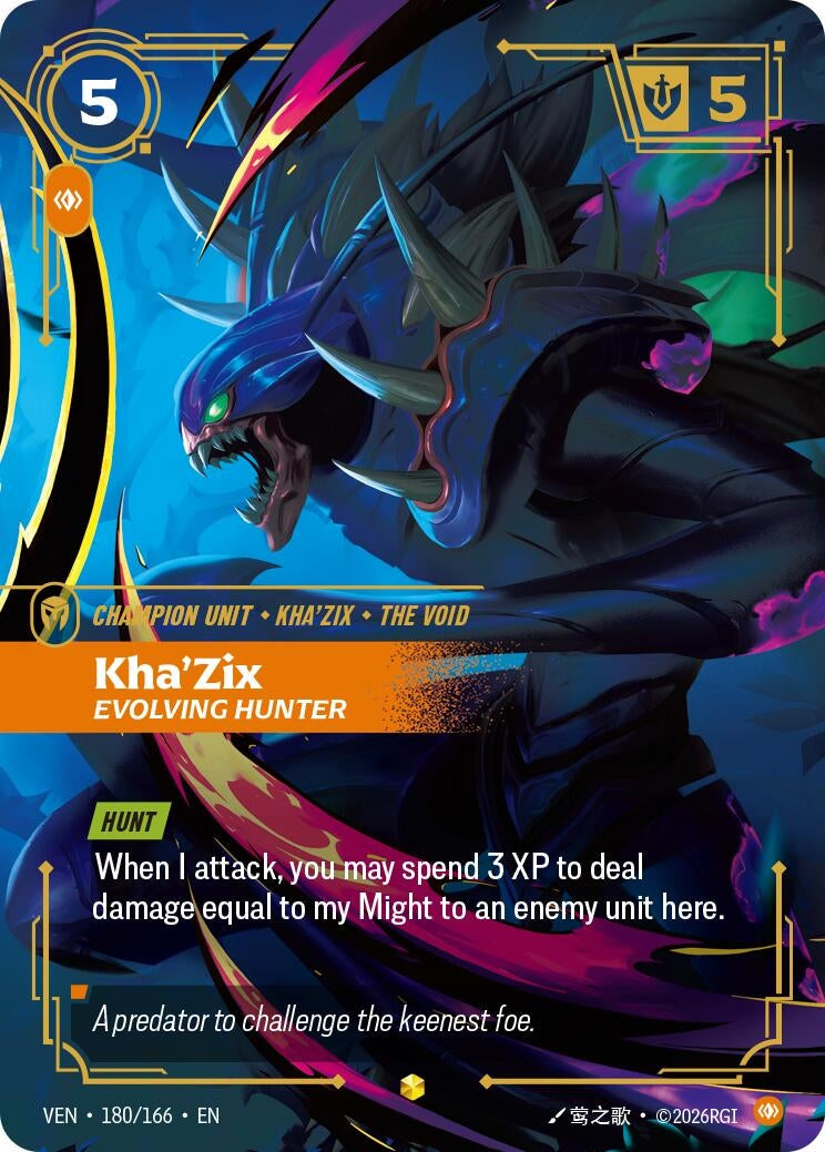 Image for Kha'Zix, Evolving Hunter [180/166] (VEN) - Riftbound: League of Legends Trading Card Game