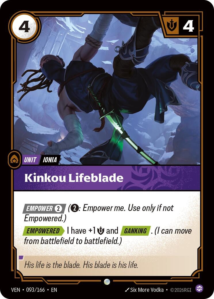 Image for Kinkou Lifeblade [093/166] (VEN) - Riftbound: League of Legends Trading Card Game