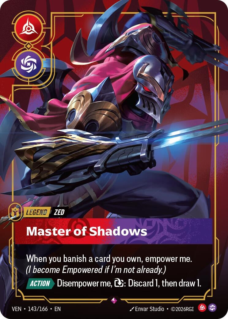 Image for Zed - Master of Shadows [143/166] (VEN) - Riftbound: League of Legends Trading Card Game