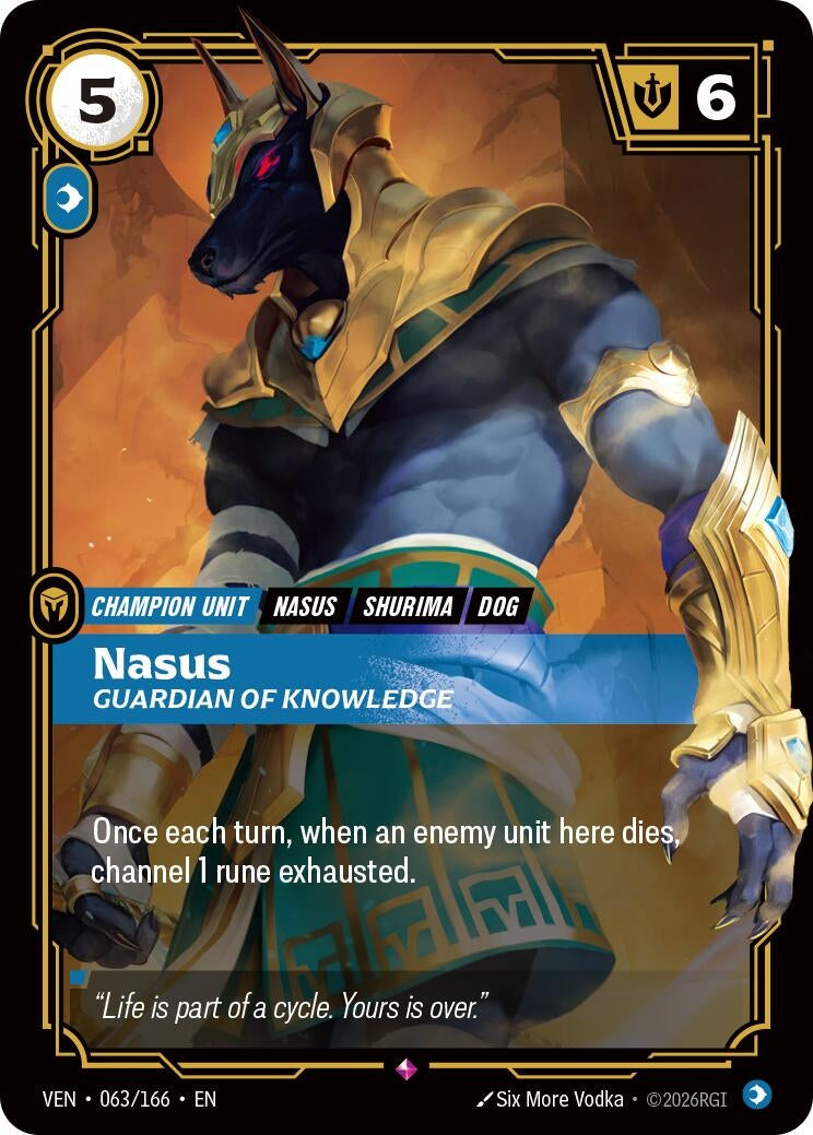 Image for Nasus, Guardian of Knowledge [063/166] (VEN) - Riftbound: League of Legends Trading Card Game