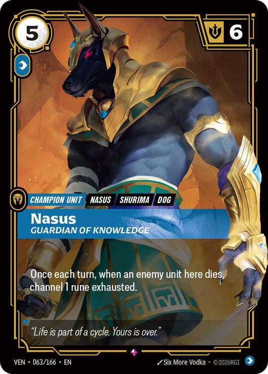 Image for Nasus, Guardian of Knowledge [063/166] (VEN) - Riftbound: League of Legends Trading Card Game
