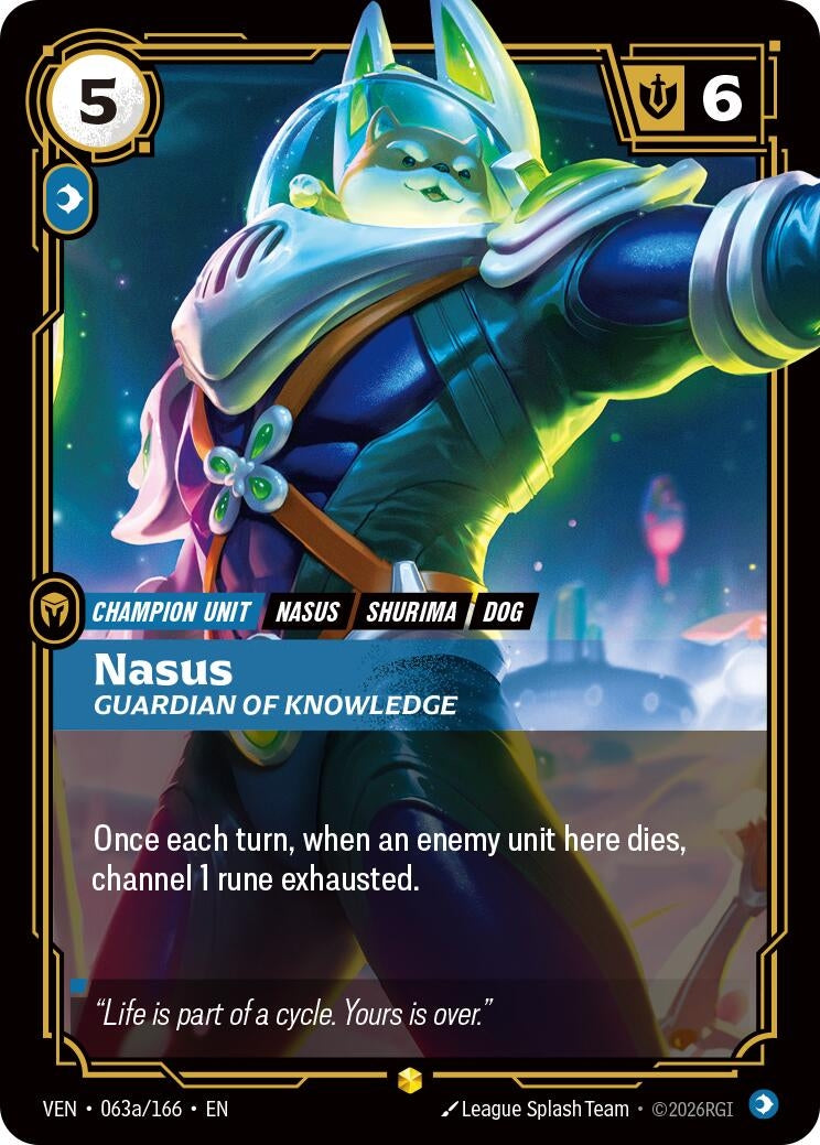 Image for Nasus, Guardian of Knowledge (Alternate Art) [063a/166] (VEN) - Riftbound: League of Legends Trading Card Game