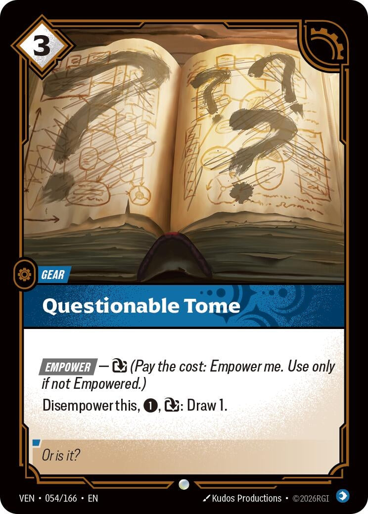 Image for Questionable Tome [054/166] (VEN) - Riftbound: League of Legends Trading Card Game