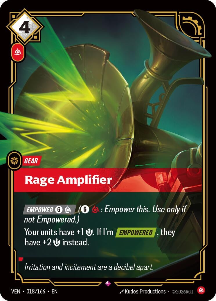 Image for Rage Amplifier [018/166] (VEN) - Riftbound: League of Legends Trading Card Game