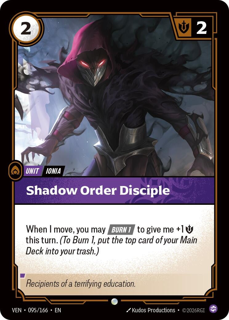 Image for Shadow Order Disciple [095/166] (VEN) - Riftbound: League of Legends Trading Card Game