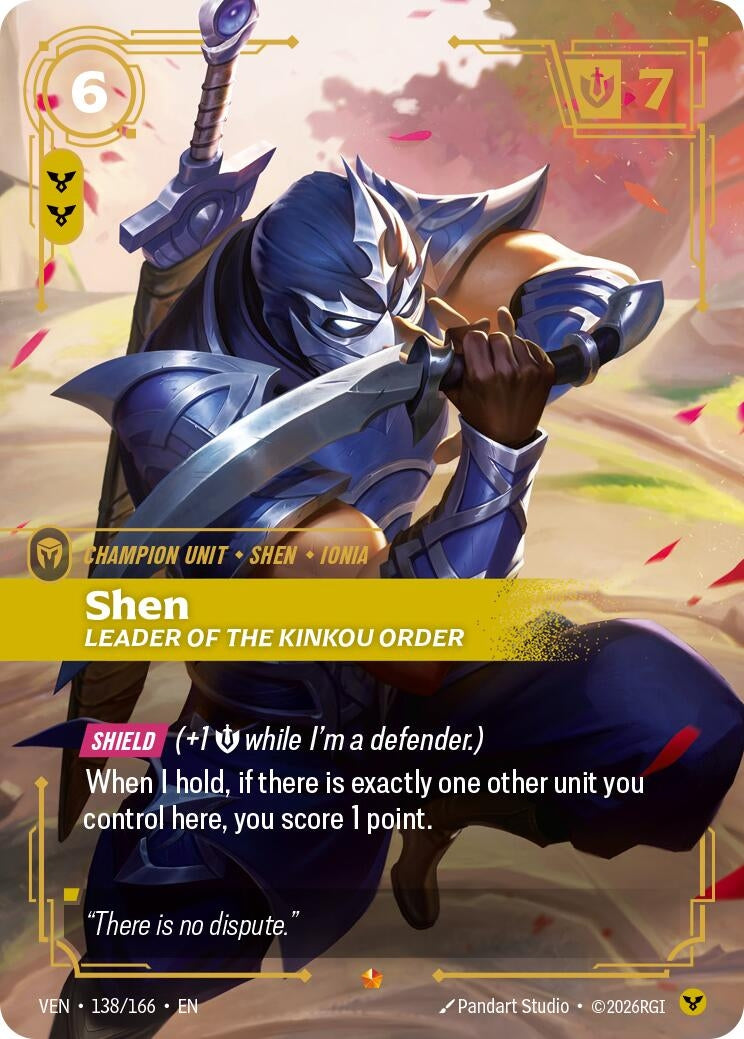 Image for Shen, Leader of the Kinkou Order [138/166] (VEN) - Riftbound: League of Legends Trading Card Game