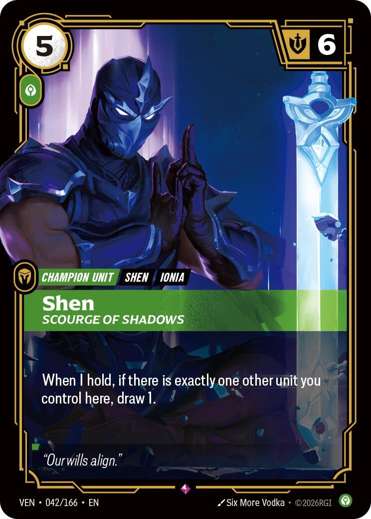 Image for Shen, Scourge of Shadows [042/166] (VEN) - Riftbound: League of Legends Trading Card Game